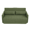 Sofá-cama dobrável de 2 lugares 165 x 92 x 82 cm - sofá 2 em 1 conversível, tecido de veludo cotelê, com 2 almofadas lombares e bolsos para revistas - verde