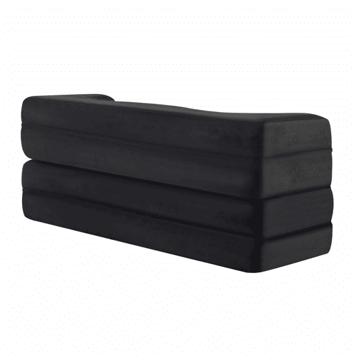 Sofá-cama futon de 2 lugares - dobrável, sem montagem, compactado, multifuncional para colocar no chão - preto
