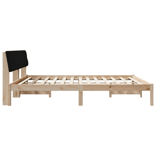 Estrutura da Cama de casal simple com cabeceira Castanho e preto 200 x 200 cm