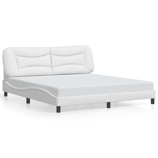 Estrutura de Cama de casal moderno com LED - 180x200 cm branco