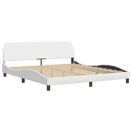 Estrutura de Cama de casal moderno com LED - 180x200 cm branco