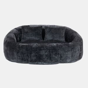 Sofá Puff - Assento confortável e resistente, encosto alto, interior e exterior - Preto
