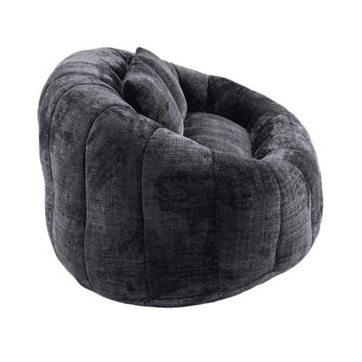 Sofá Puff - Assento confortável e resistente, encosto alto, interior e exterior - Preto