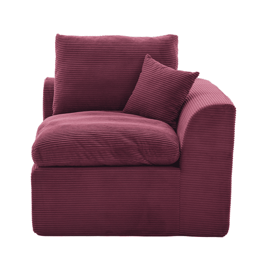 Sofá individual - minimalista, confortável, com almofada - Vermelho vinho