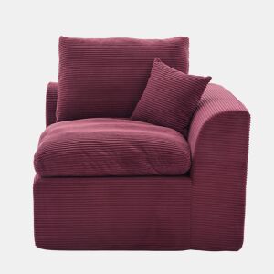 Sofá individual - minimalista, confortável, com almofada - Vermelho vinho