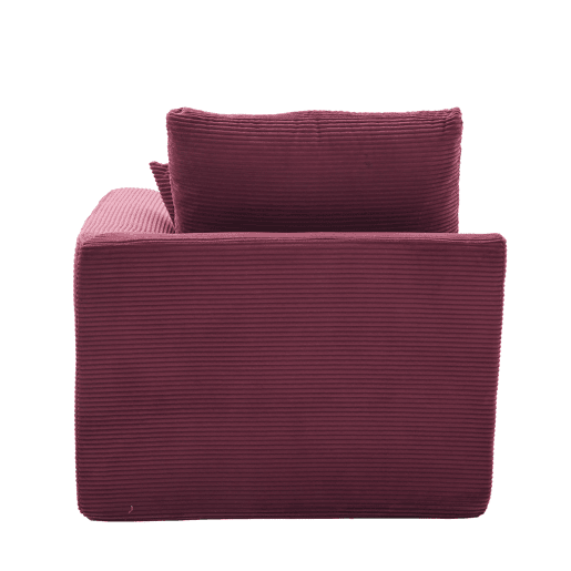 Sofá individual - minimalista, confortável, com almofada - Vermelho vinho