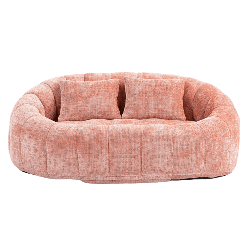 Sofá puff individual - confortável e durável, encosto alto - rosa