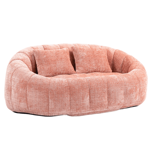 Sofá puff individual - confortável e durável, encosto alto - rosa
