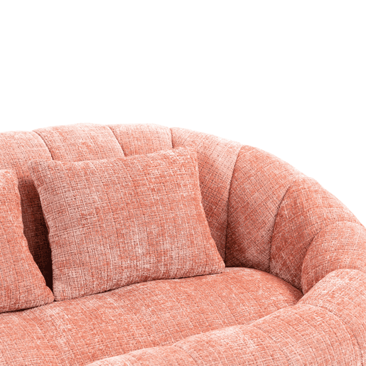 Sofá puff individual - confortável e durável, encosto alto - rosa