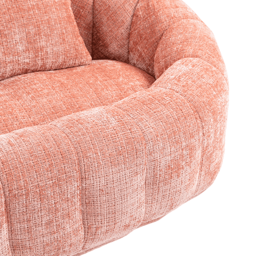 Sofá puff individual - confortável e durável, encosto alto - rosa