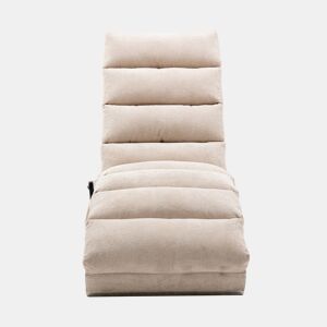 Sofá reclinável individual - apoio total, vibração suave, bolsos laterais - Bege
