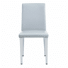 Cadeiras de sala de jantar 2 unidades - design minimalista, estofadas em PU cinza claro com pernas metálicas prateadas - Cinza claro e Prateado
