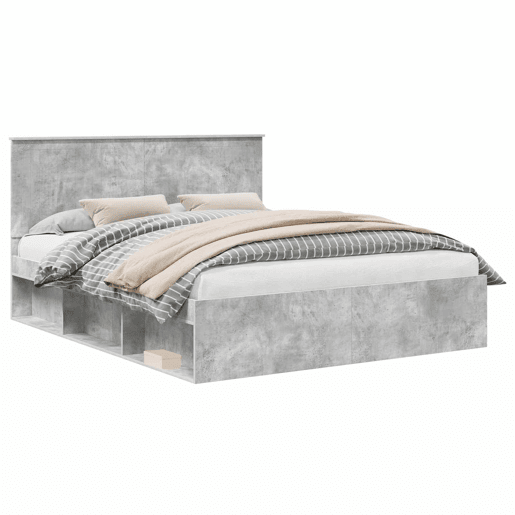 Estrutura de Cama de casal para adultos com cabeceira Concreto 160 x 200 cm