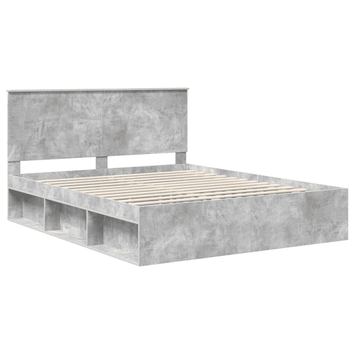 Estrutura de Cama de casal para adultos com cabeceira Concreto 160 x 200 cm