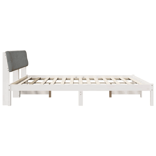 Estrutura De Cama De Casal Simple - Branco e cinza claro 200 x 200 cm