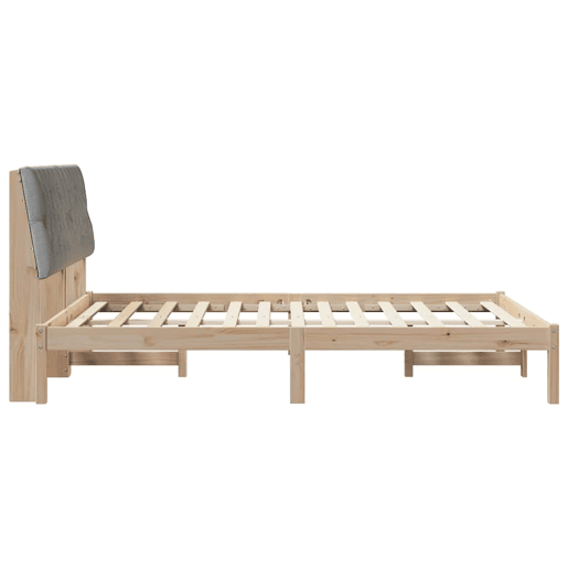 Estrutura de Cama de casal moderno com Cabeceira Estofada Castanho 150 x 200 cm