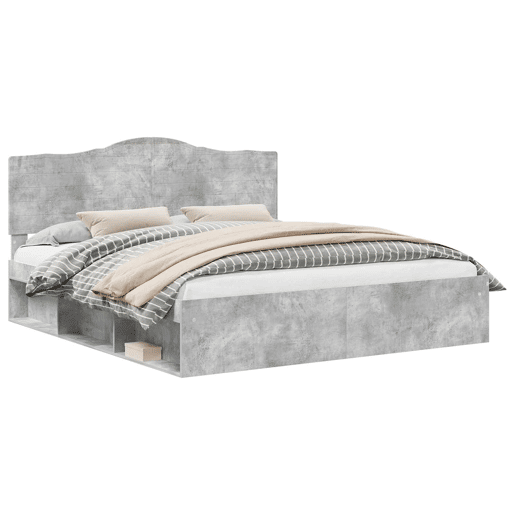 Estrutura de Cama de casal para adultos com cabeceira Concreto 180 x 200 cm
