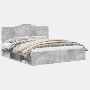 Estrutura de Cama de casal para adultos com cabeceira Concreto 180 x 200 cm