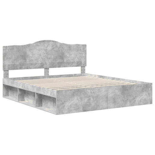 Estrutura de Cama de casal para adultos com cabeceira Concreto 180 x 200 cm