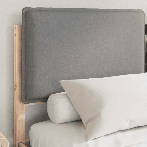 Estrutura de Cama de casal moderno com Cabeceira Estofada Cinzento-claro
