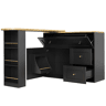 Mesa de bar extensível 138-204×39×105 cm - Móvel de cozinha, aparador com prateleira para aperitivos, mesa de bar telescópica, mesa alta, ilha de cozinha - Preto