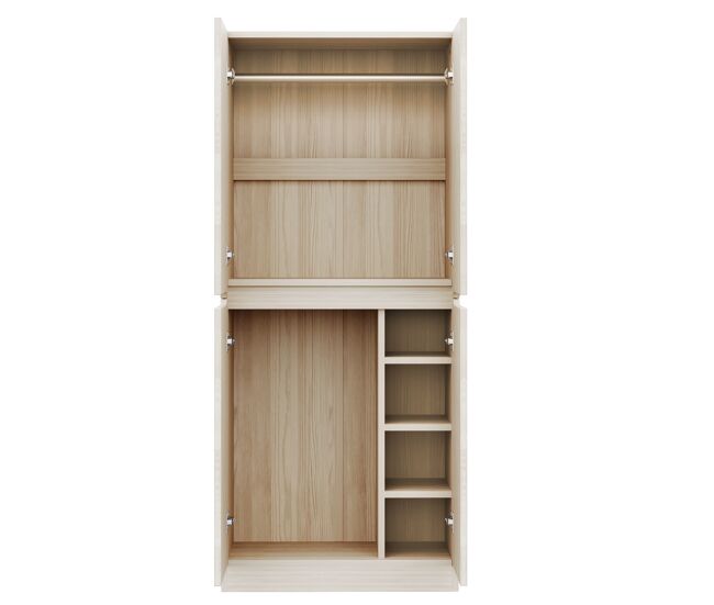 Armario ropero 70x40x170 cm - doble puerta con pequeño compartimento - color madera