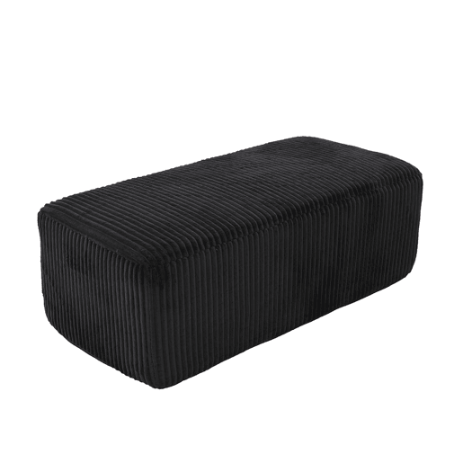 Poltrona grande - Kordsamt, bolsos laterais, almofada, assento profundo, moderno - Preto