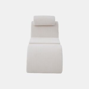 Poltrona moderna - Design ergonómico, espuma de alta elasticidade, capa removível, com bolso lateral - Bege