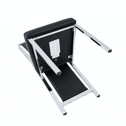 Cadeiras de sala de jantar 4 unidades 109 cm - design minimalista europeu, estofadas em PU com estrutura metálica brilhante - preto e prateado