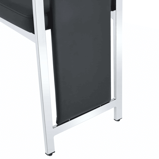 Cadeiras de sala de jantar 4 unidades 109 cm - design minimalista europeu, estofadas em PU com estrutura metálica brilhante - preto e prateado
