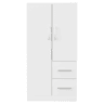 Armário roupeiro 70x40x135 cm - Porta dupla com gavetas e compartimentos, infantil - Branco