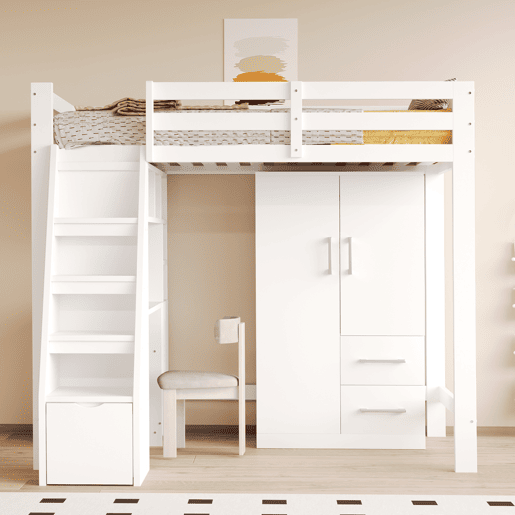 Armário roupeiro 70x40x135 cm - Porta dupla com gavetas e compartimentos, infantil - Branco Armário roupeiro 70x40x135 cm - Porta dupla com gavetas e compartimentos, infantil - Branco