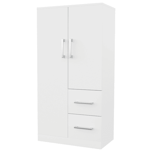 Armário roupeiro 70x40x135 cm - Porta dupla com gavetas e compartimentos, infantil - Branco Armário roupeiro 70x40x135 cm - Porta dupla com gavetas e compartimentos, infantil - Branco