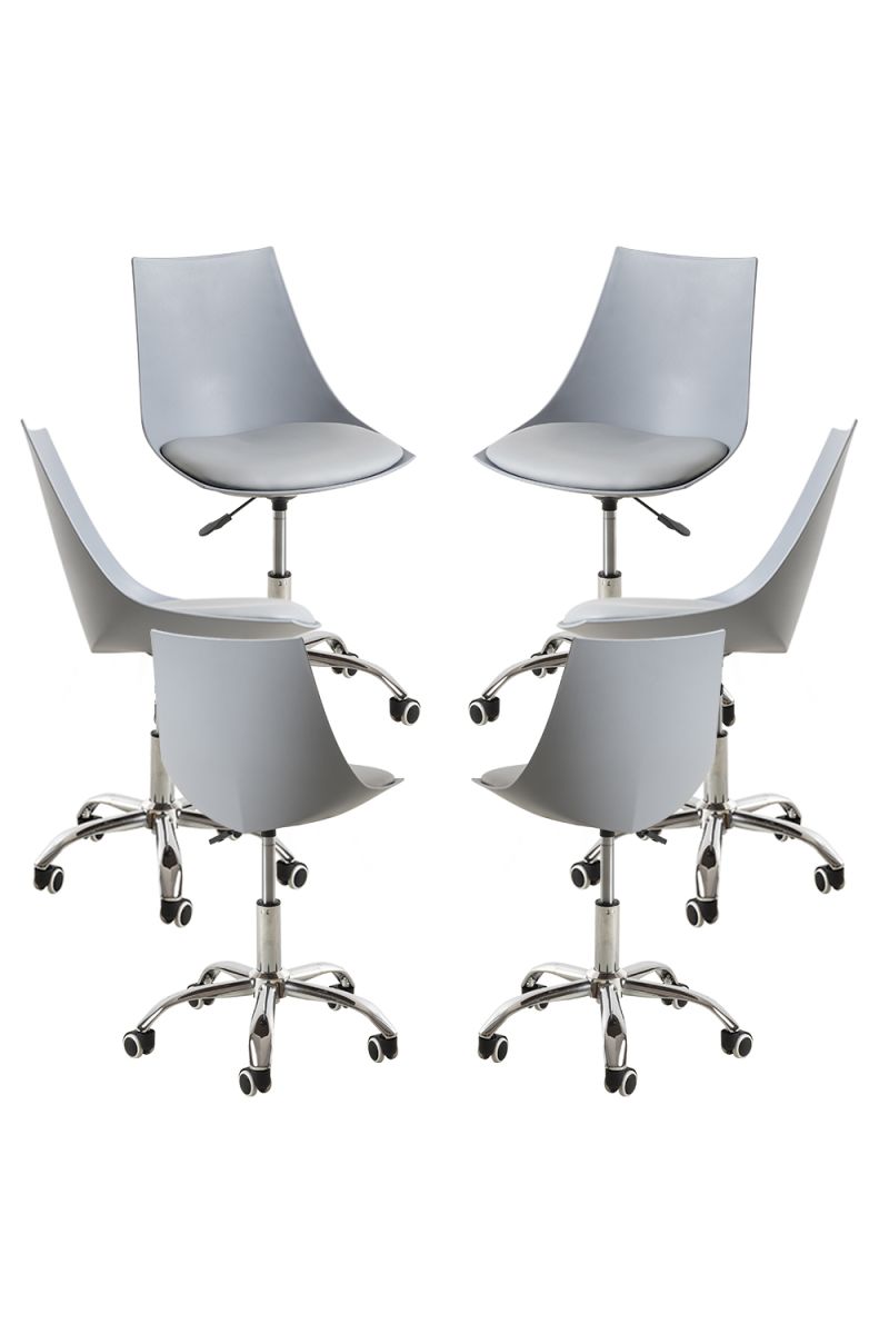 Pack 6 sillas blok office - gris claro