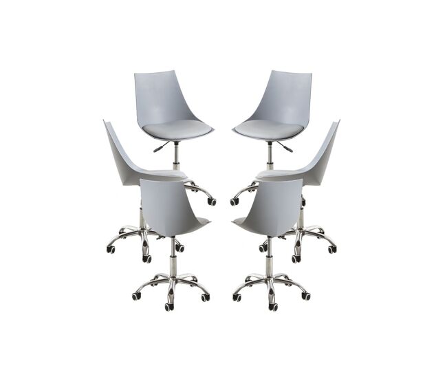 Pack 6 sillas blok office - gris claro