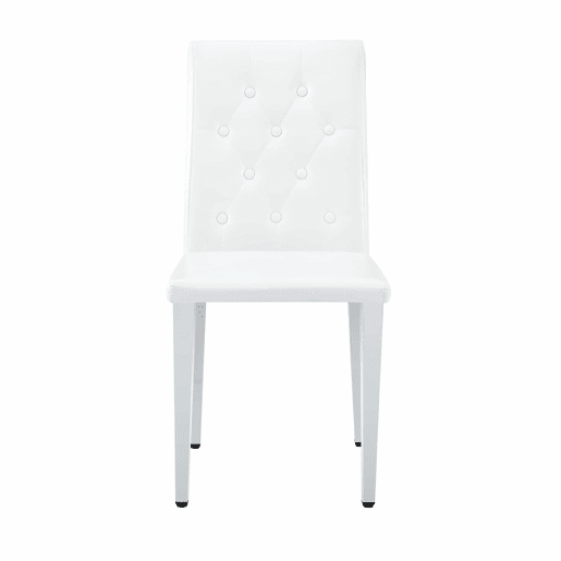 Cadeiras de sala de jantar 4 unidades - Luxo leve, pernas metálicas prateadas - Branco+Prata
