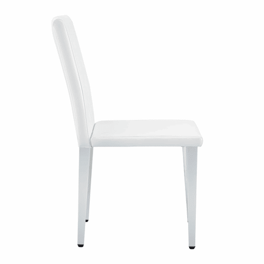 Cadeiras de sala de jantar 4 unidades - Luxo leve, pernas metálicas prateadas - Branco+Prata