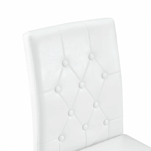 Cadeiras de sala de jantar 4 unidades - Luxo leve, pernas metálicas prateadas - Branco+Prata