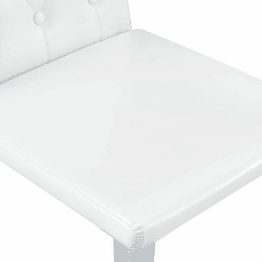 Cadeiras de sala de jantar 4 unidades - Luxo leve, pernas metálicas prateadas - Branco+Prata