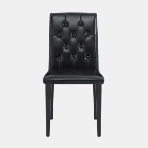 Conjunto de 4 cadeiras de jantar em preto puro - Luxo leve. A primeira escolha para salas de jantar europeias, com pernas de metal pretas para combinações versáteis. - Preto