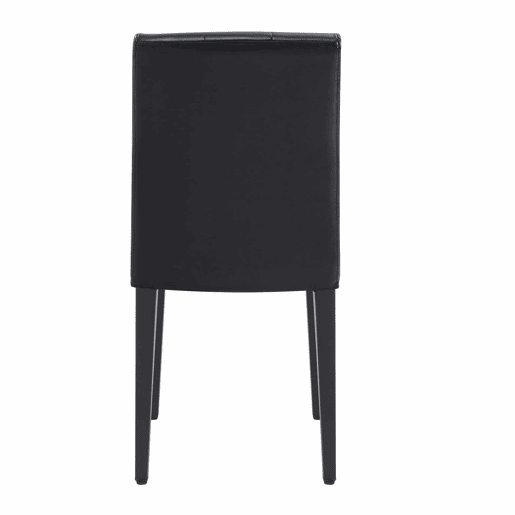 Conjunto de 4 cadeiras de jantar em preto puro - Luxo leve. A primeira escolha para salas de jantar europeias, com pernas de metal pretas para combinações versáteis. - Preto