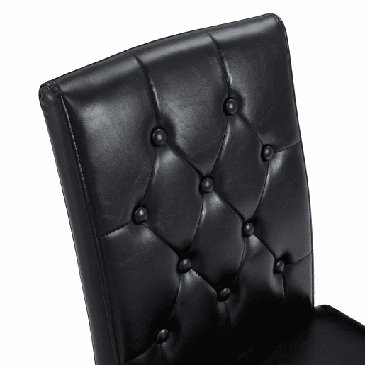Conjunto de 4 cadeiras de jantar em preto puro - Luxo leve. A primeira escolha para salas de jantar europeias, com pernas de metal pretas para combinações versáteis. - Preto