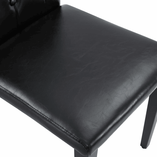 Conjunto de 4 cadeiras de jantar em preto puro - Luxo leve. A primeira escolha para salas de jantar europeias, com pernas de metal pretas para combinações versáteis. - Preto