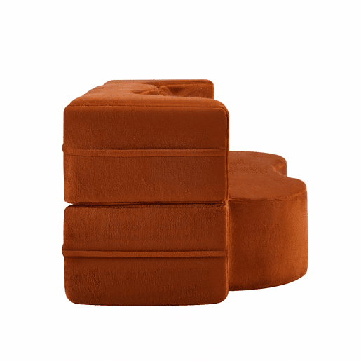 Sofá-cama de 2 lugares - colchão de molas, dobrável, sem montagem, para sala de estar e quarto - laranja
