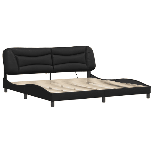 Estrutura de Cama de casal moderno com LED - 200x200cm preto
