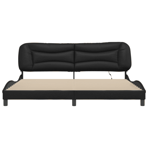Estrutura de Cama de casal moderno com LED - 200x200cm preto