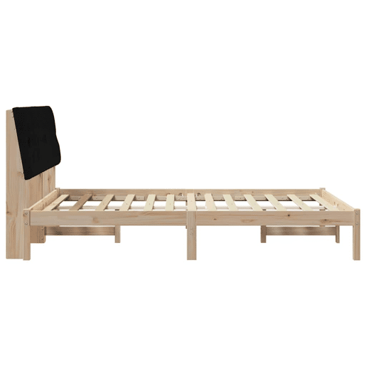 Estrutura de Cama de casal moderno com Cabeceira Estofada Castanho 150 x 200 cm