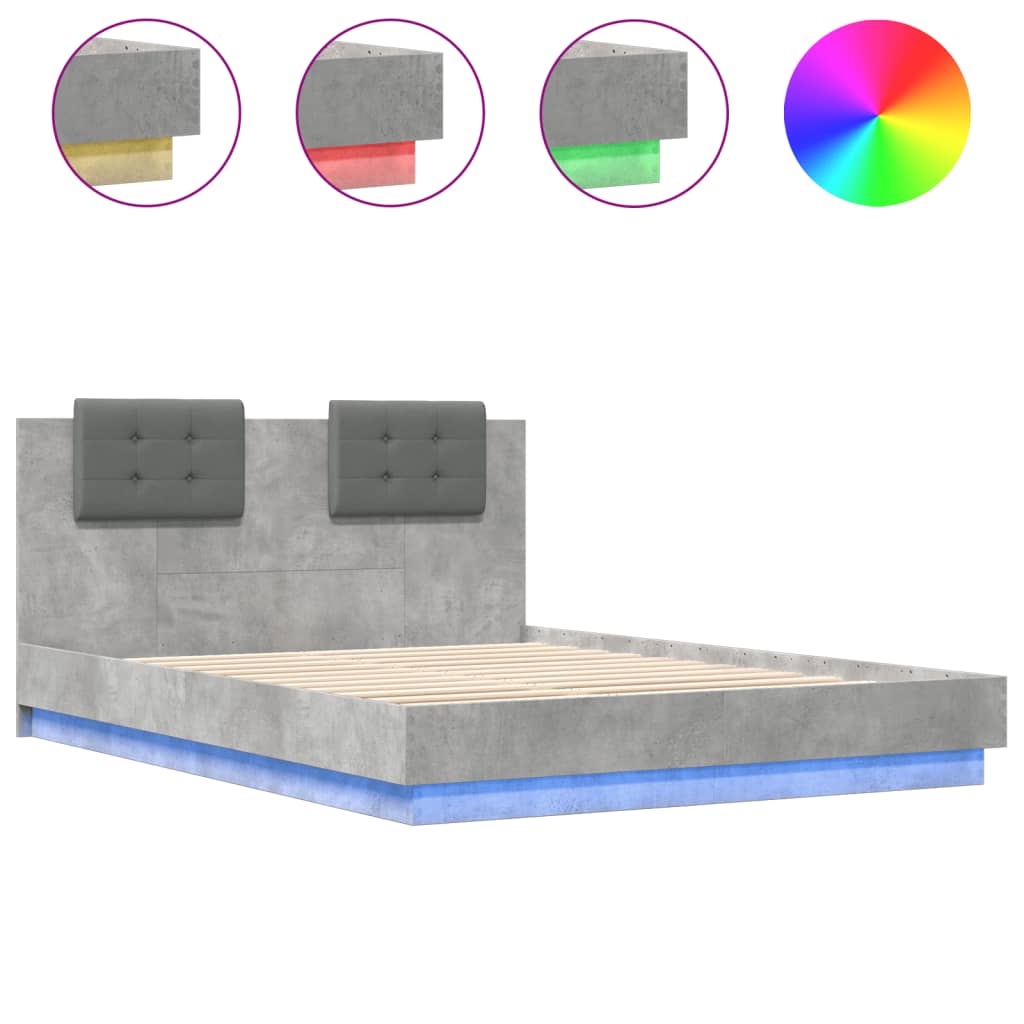 Estructura de cama matrimonial 153x203 Gris