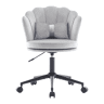 Cadeira para vestir - Design moderno - Encosto em forma de pétalas, almofada lombar em forma de borboleta, altura ajustável, almofada macia - Cinza