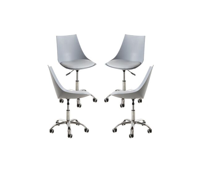 Pack 4 sillas blok office - gris claro